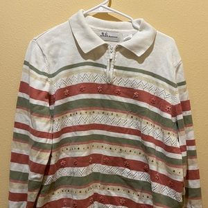 Vintage quarter zip sweater 90s Alfred Dunner